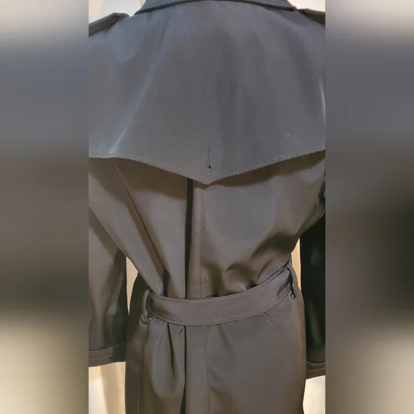 Calvin Klein Classic Black Double-Breasted Trench Coat - Picture 5 of 15